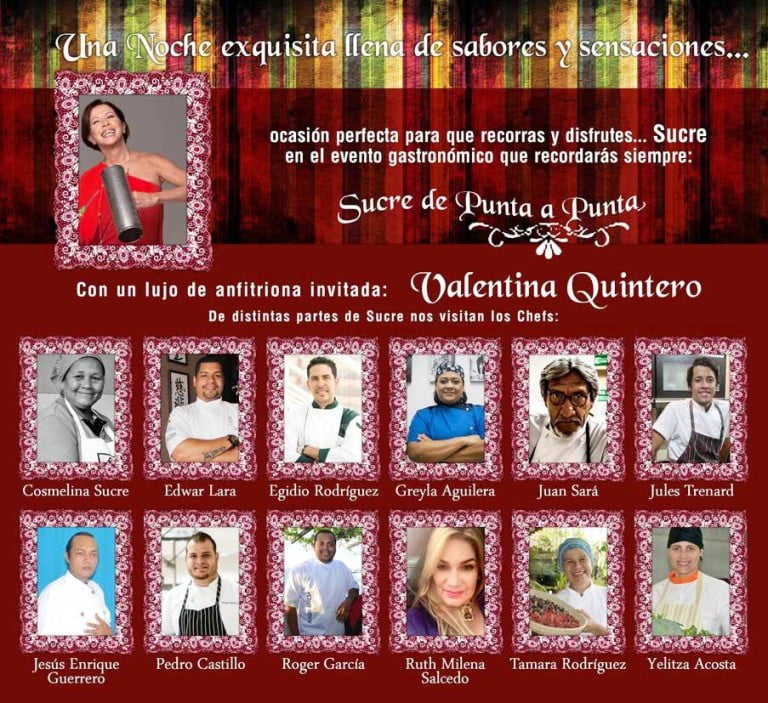 Cena para saborear a «Sucre de punta a punta»