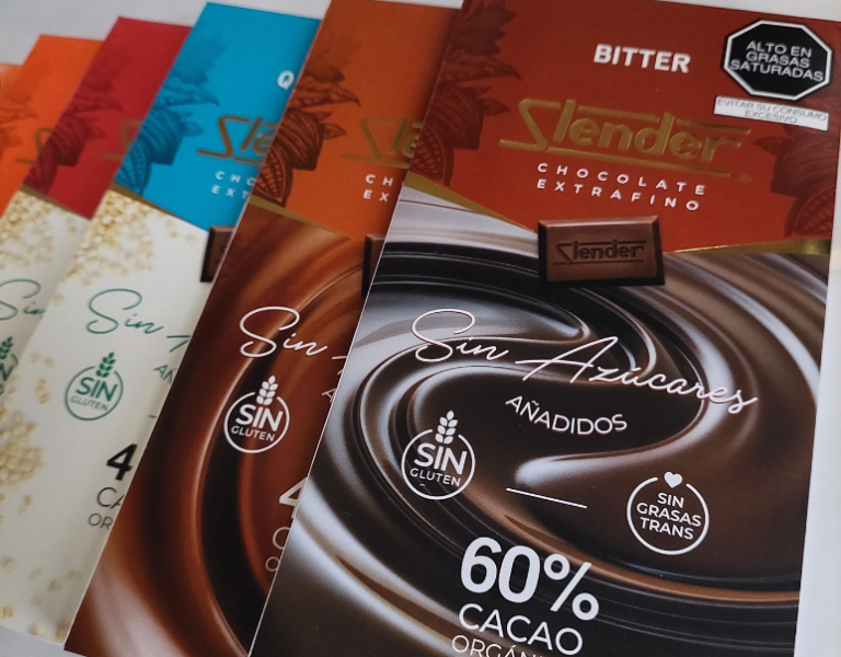 Slender y sus diversos chocolates «sin azúcar»